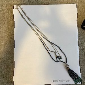 Fossil brand beaded tassel necklace